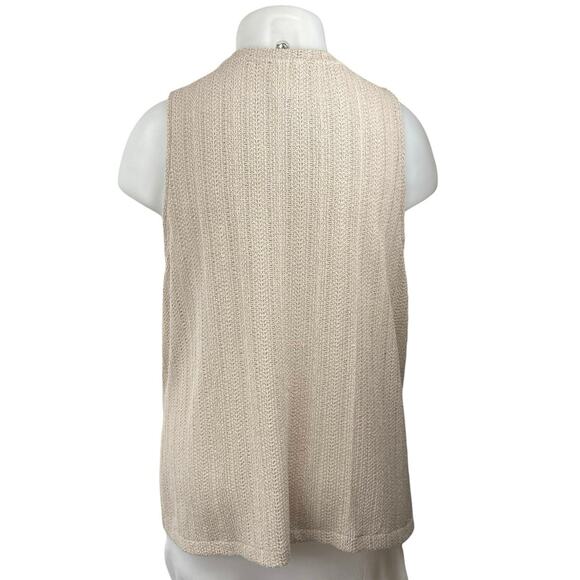 H&M Women's Cream Tan Crewneck Sleeveless Knit Sweater Coverup Tank Top Size XXL - Picture 3 of 5